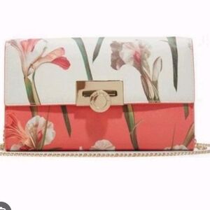 Ted Baker Floral Coral Clutch Bag